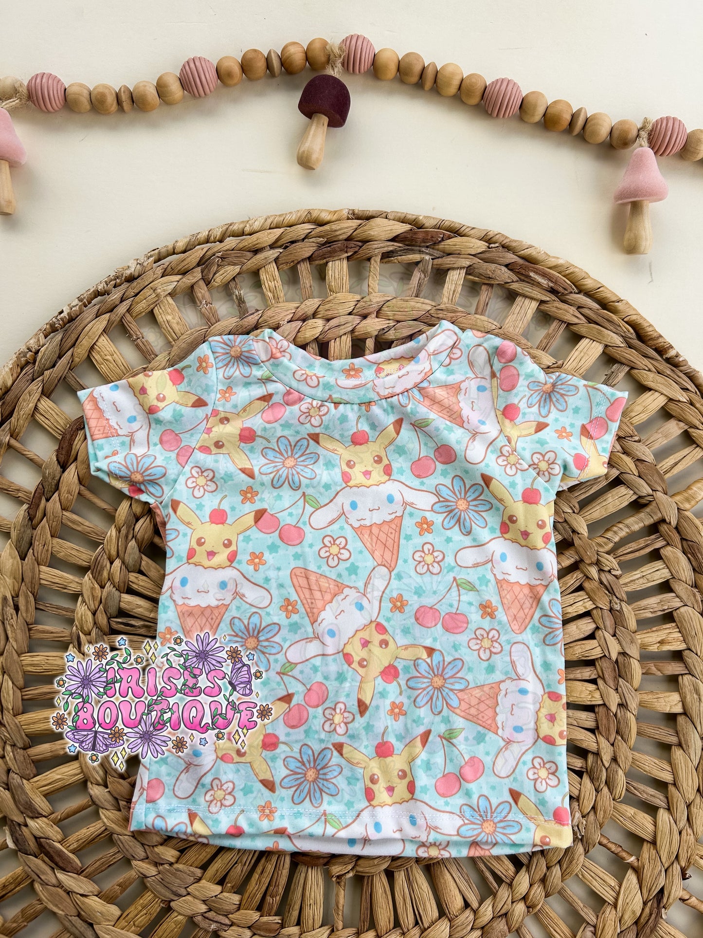 RTS - 9/12 ss fitted tee - pika ice cream