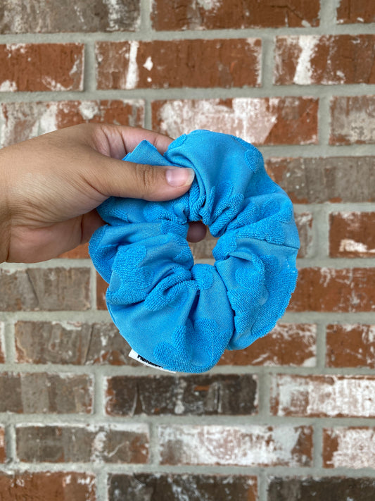 Blue Floral Scrunchie