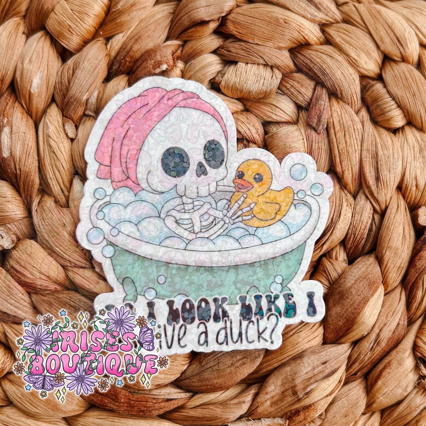 Give a duck - Holographic Sticker