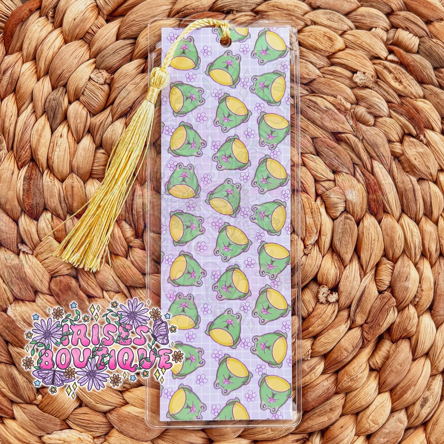 Tassel Bookmark - froggies