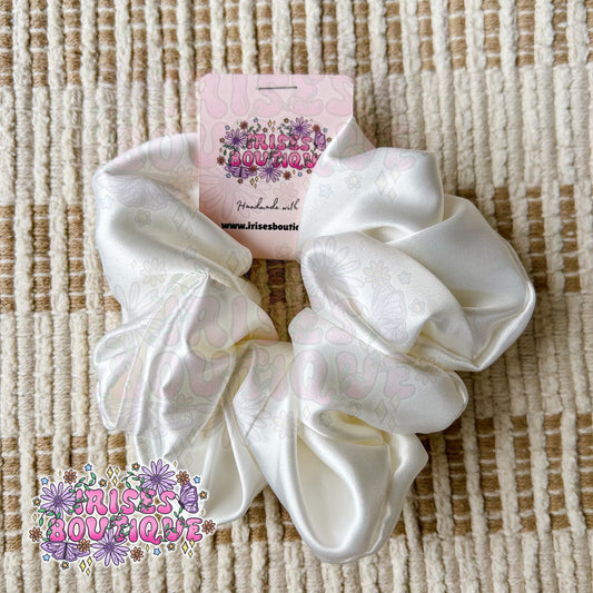 Solid White - Deluxe Scrunchie